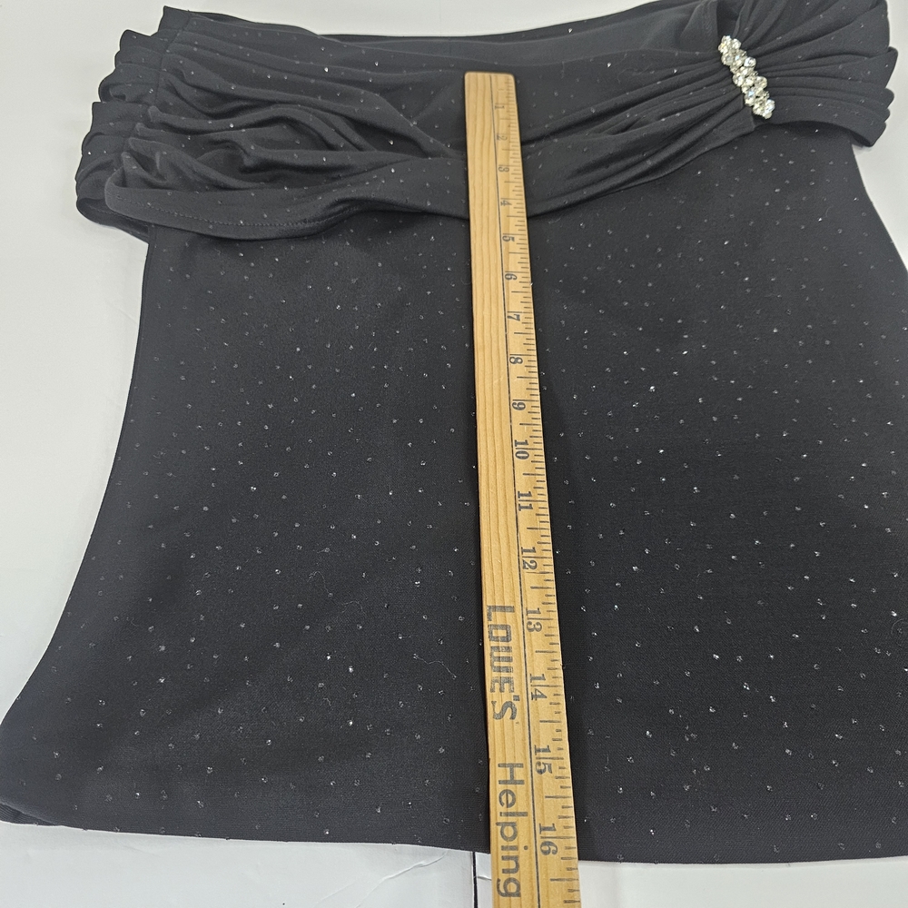 Xscape Black Off-Shoulder Blouse with Embellishment - Picture 12 of 15